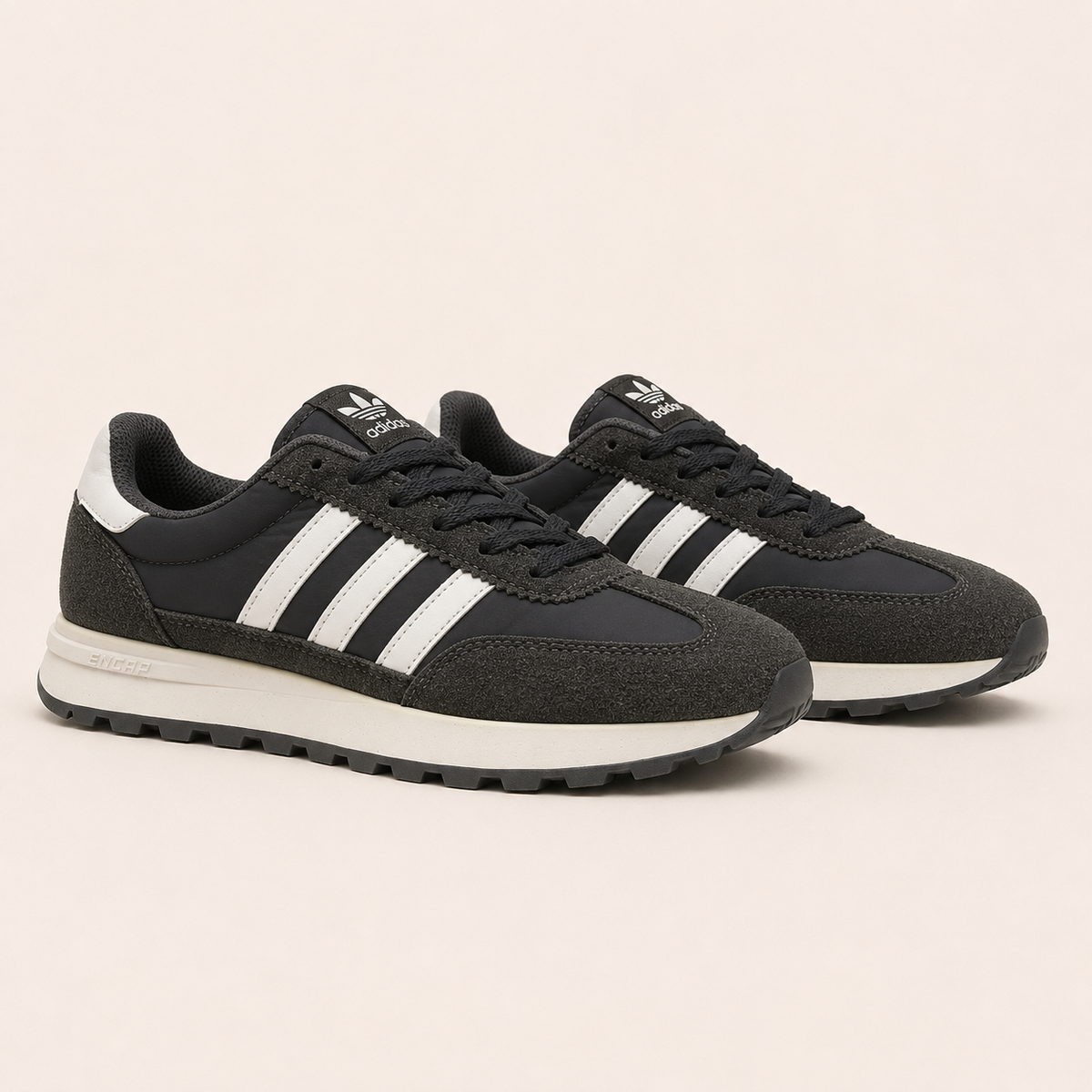 Retro Runner – Charcoal Grey & White