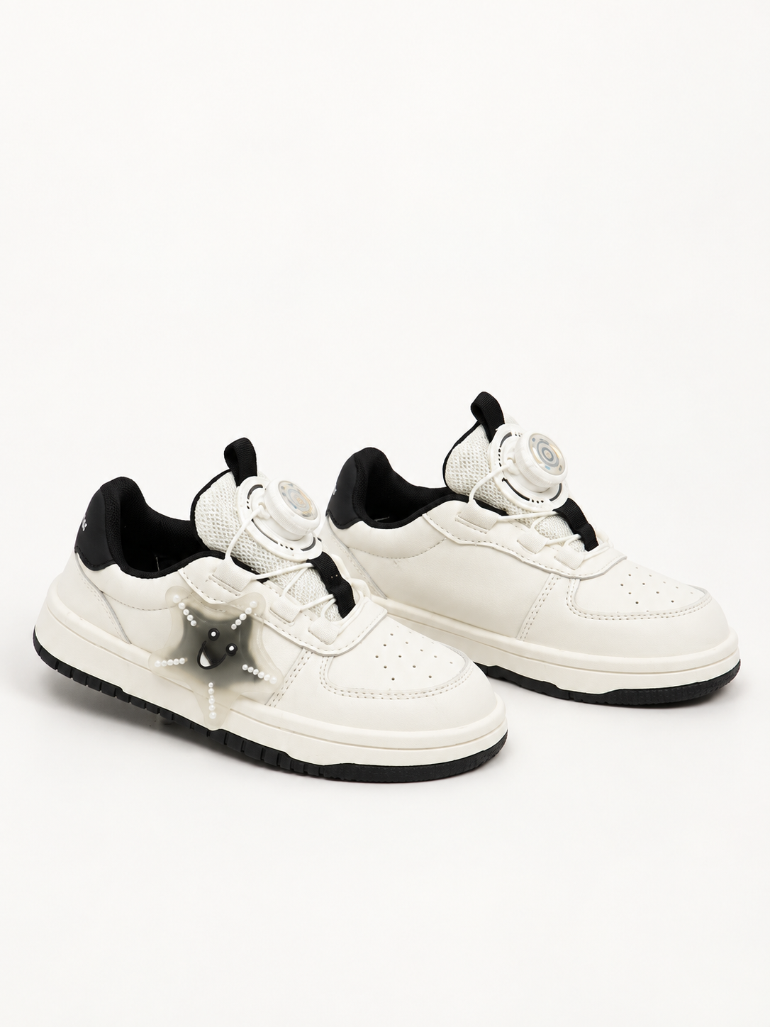Kids Sneaker White/Black Star Pearl
