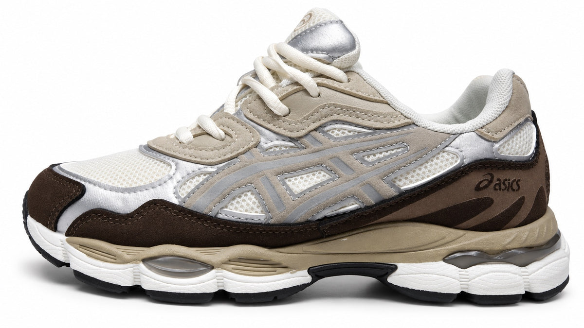 ASICS Gel-NYC Femme argent beige et marron