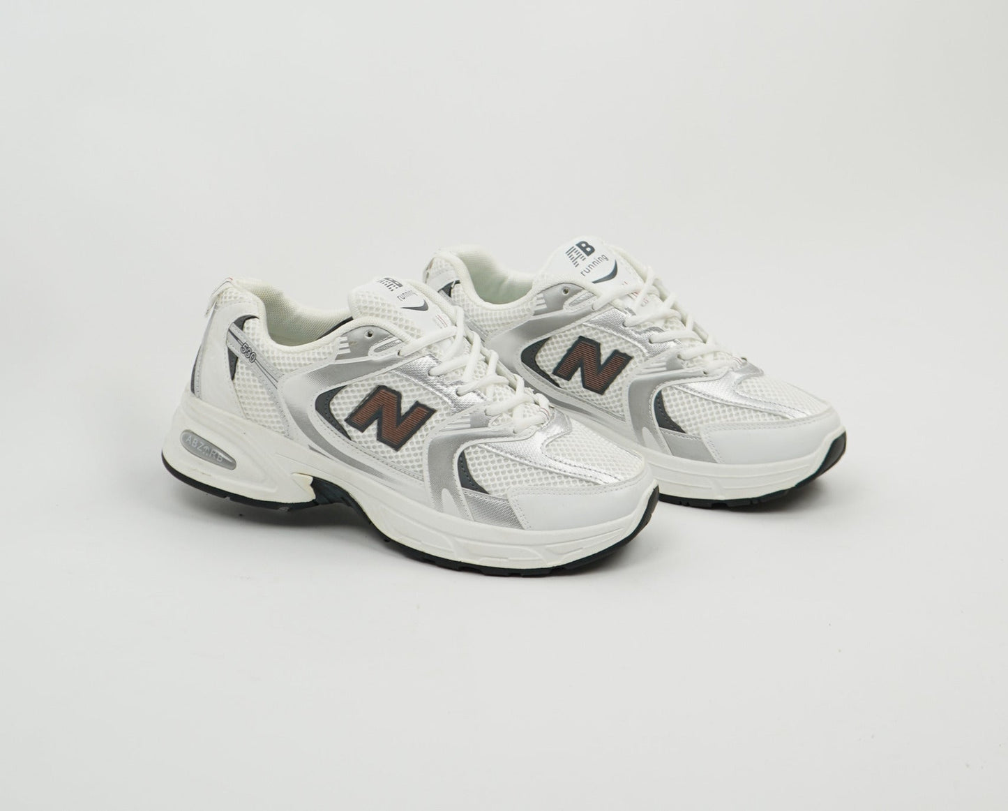 New Balance 530 White Silver Brown.
