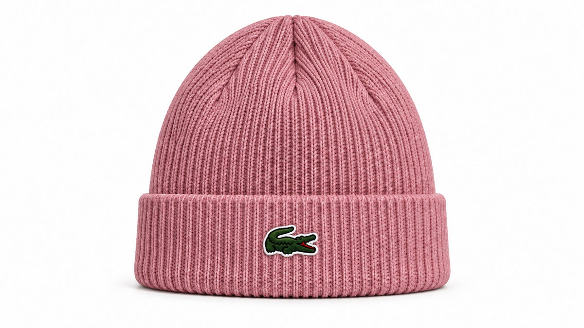 Bonnet Côtelé à Logo Brodé – Rose DENIZ
