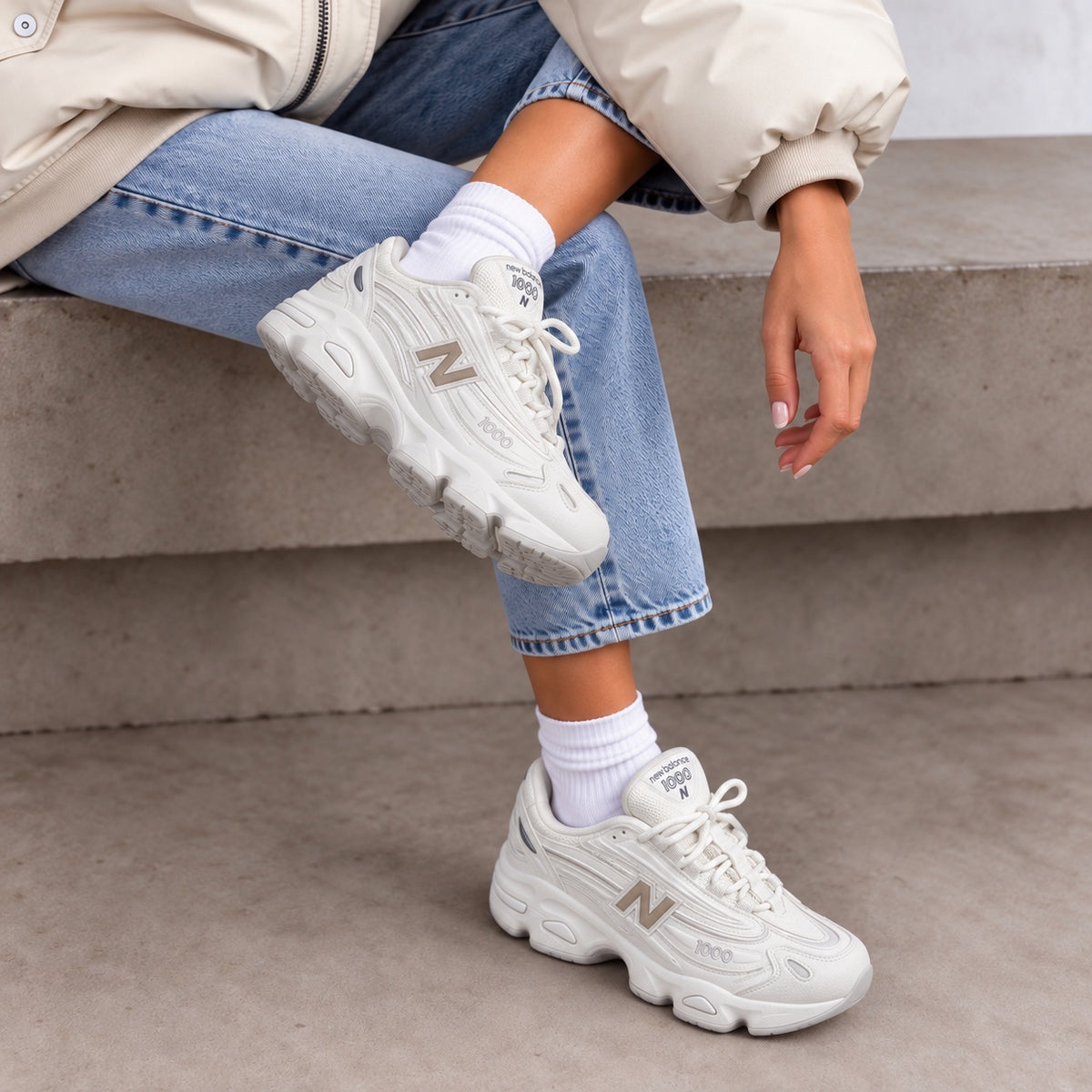 New Balance 1000 Blanc Cassé Beige femme Deniz tailles 36 à 40