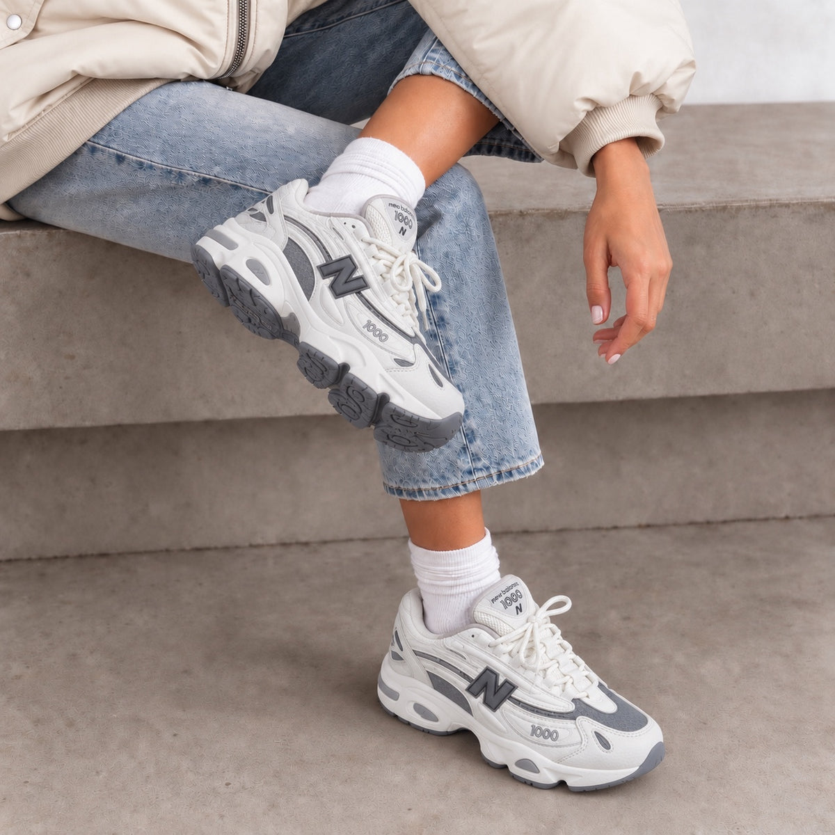 New Balance 1000 Blanc Gris femme Deniz tailles 36 à 40
