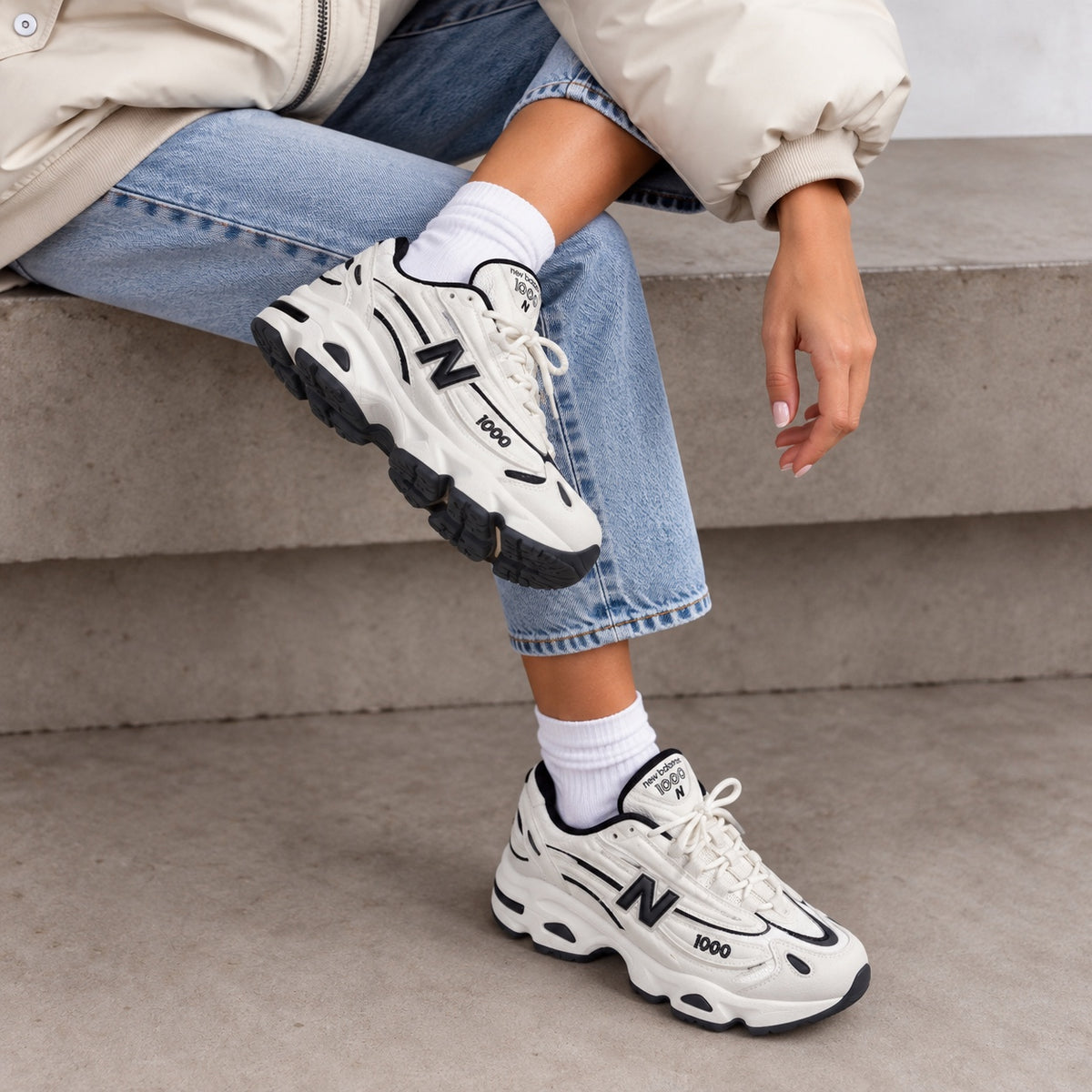 New Balance 1000 Blanc Noir femme Deniz tailles 36 à 40