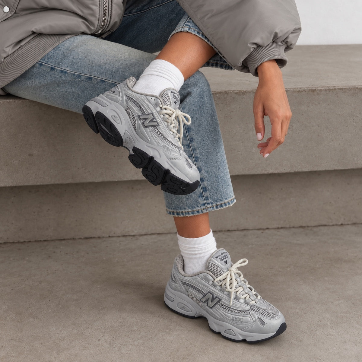 New Balance 1000 Gris Métallisé femme Deniz tailles 36 à 40