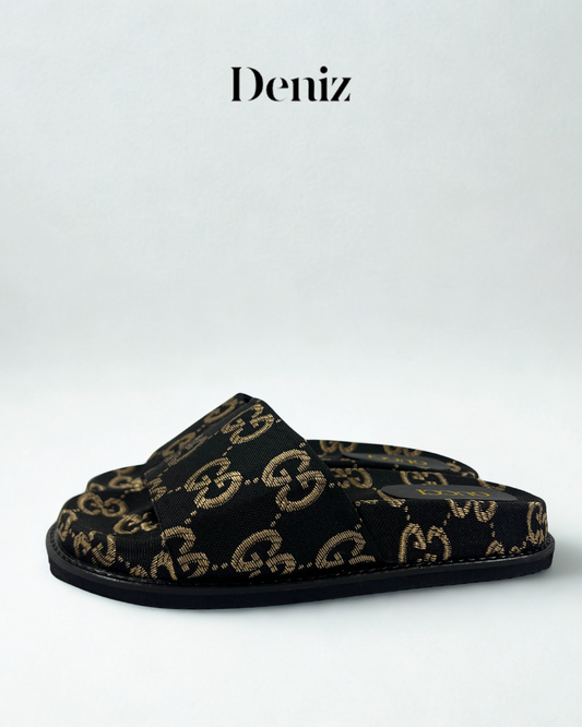 Sandales Gucci Femme Gold Noir 