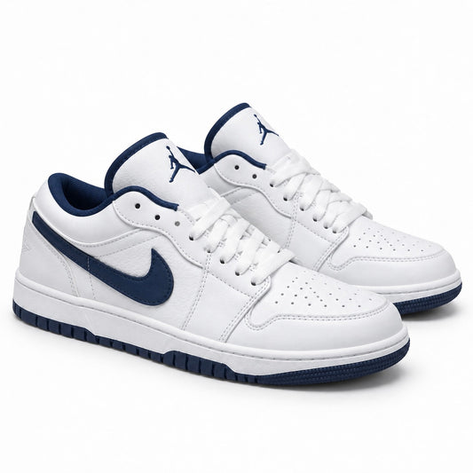 Air Jordan 1 Low — Blanc & Bleu Marine 