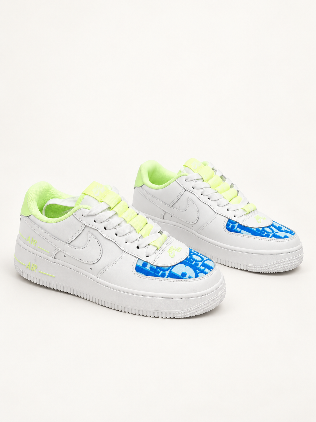 Nike Air Force 1 Custom LV White/Neon/Blue 