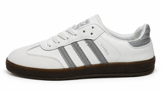 Adidas Samba blanc et gris avec semelle brune DENIZ