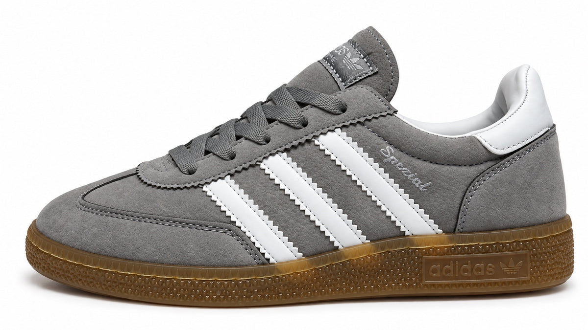 Adidas Spezial Homme gris et blanc avec semelle gomme