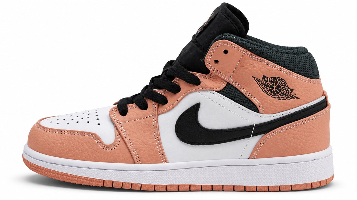 Air Jordan 1 Mid rose noir et blanc