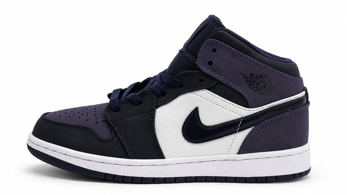 Air Jordan 1 Mid violet noir et blanc