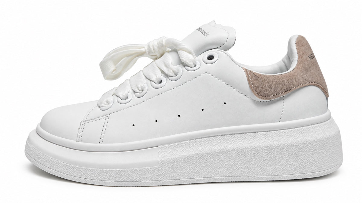 Alexander McQueen Platform femme blanche avec détail beige