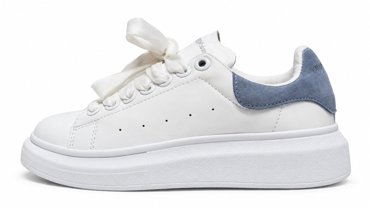 Alexander McQueen Platform femme blanche avec détail bleu