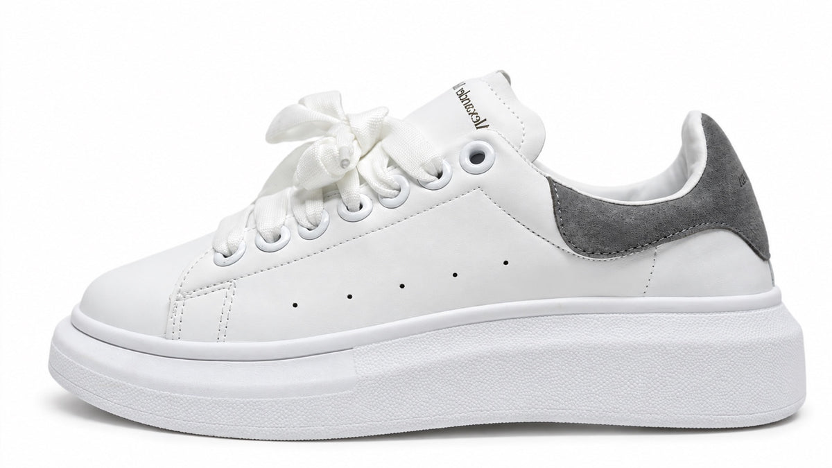 Alexander McQueen Platform femme blanche avec détail gris