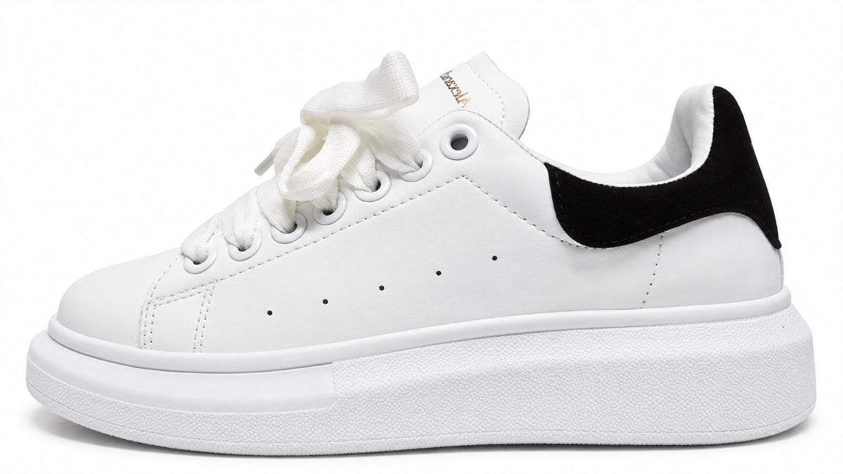 Alexander McQueen Platform femme blanche avec détail noir