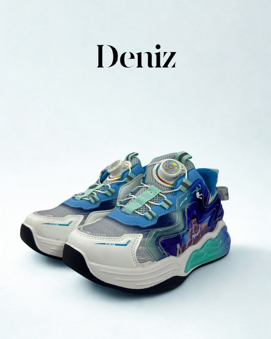 Baskets enfant bleues et turquoise – style sport 