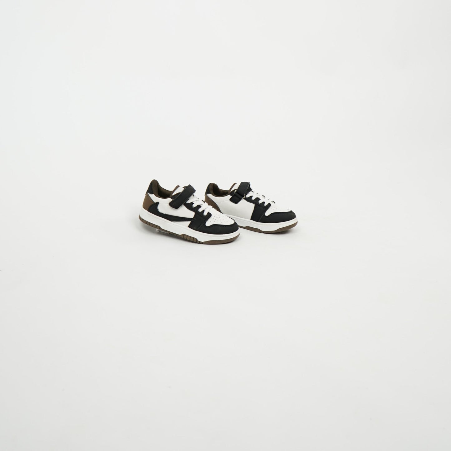 Kids Dunk Low White/Black/Olive Velcro t9ila 