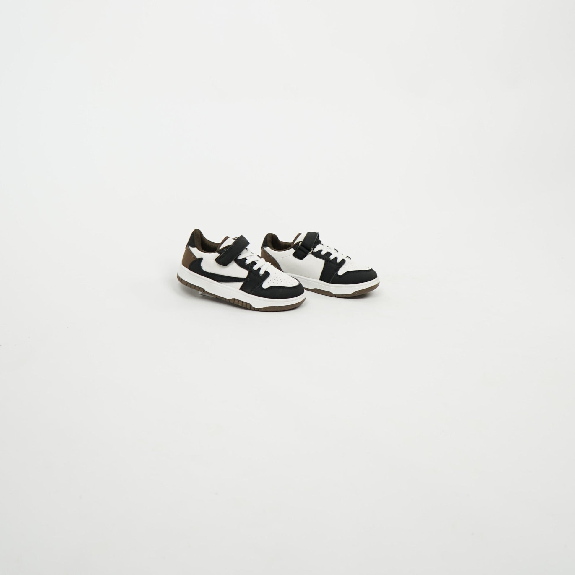 Kids Dunk Low White/Black/Olive Velcro t9ila 