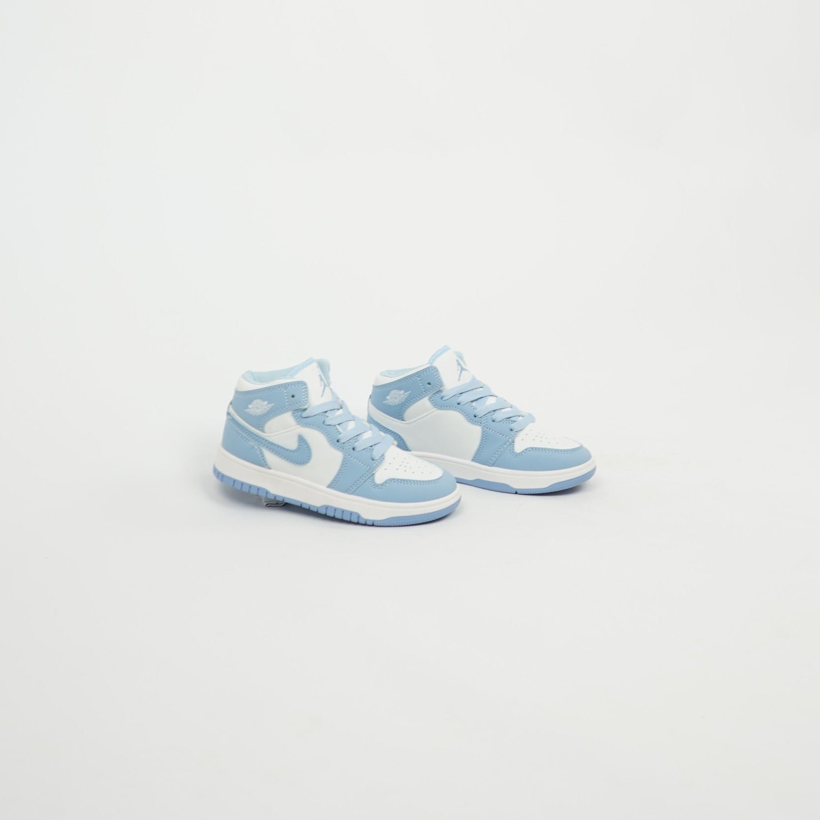 Kids Air Jordan 1 Mid White/Baby Blue 