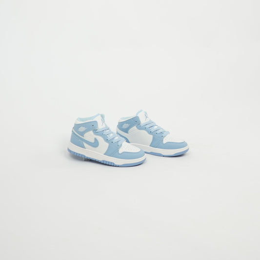 Kids Air Jordan 1 Mid White/Baby Blue 