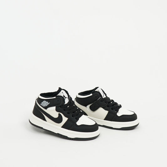 Kids Air Jordan 1 Mid Black/White Panda khadama 