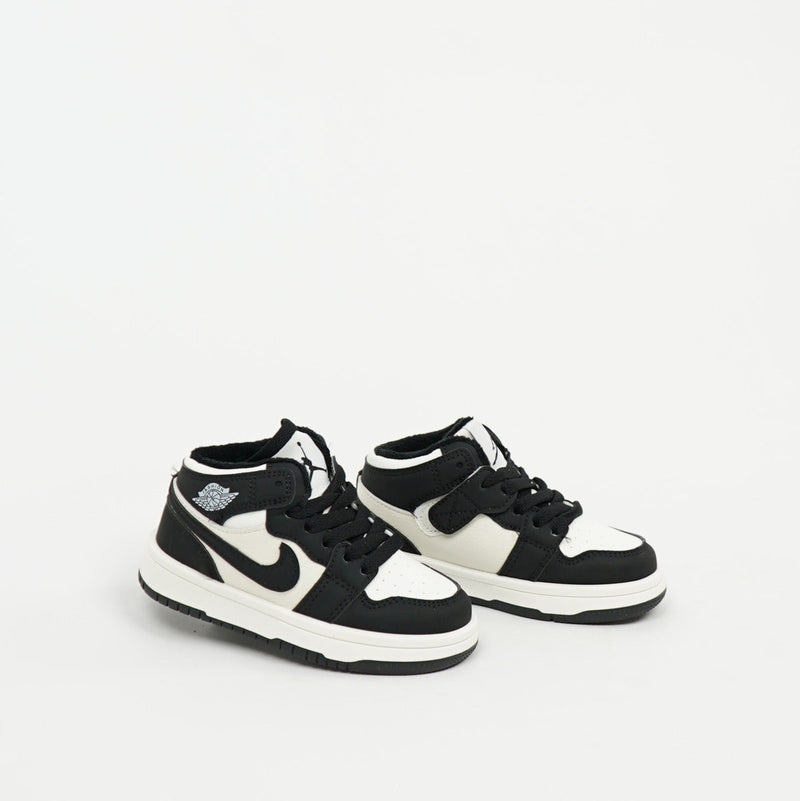 Kids Air Jordan 1 Mid Black/White Panda khadama 