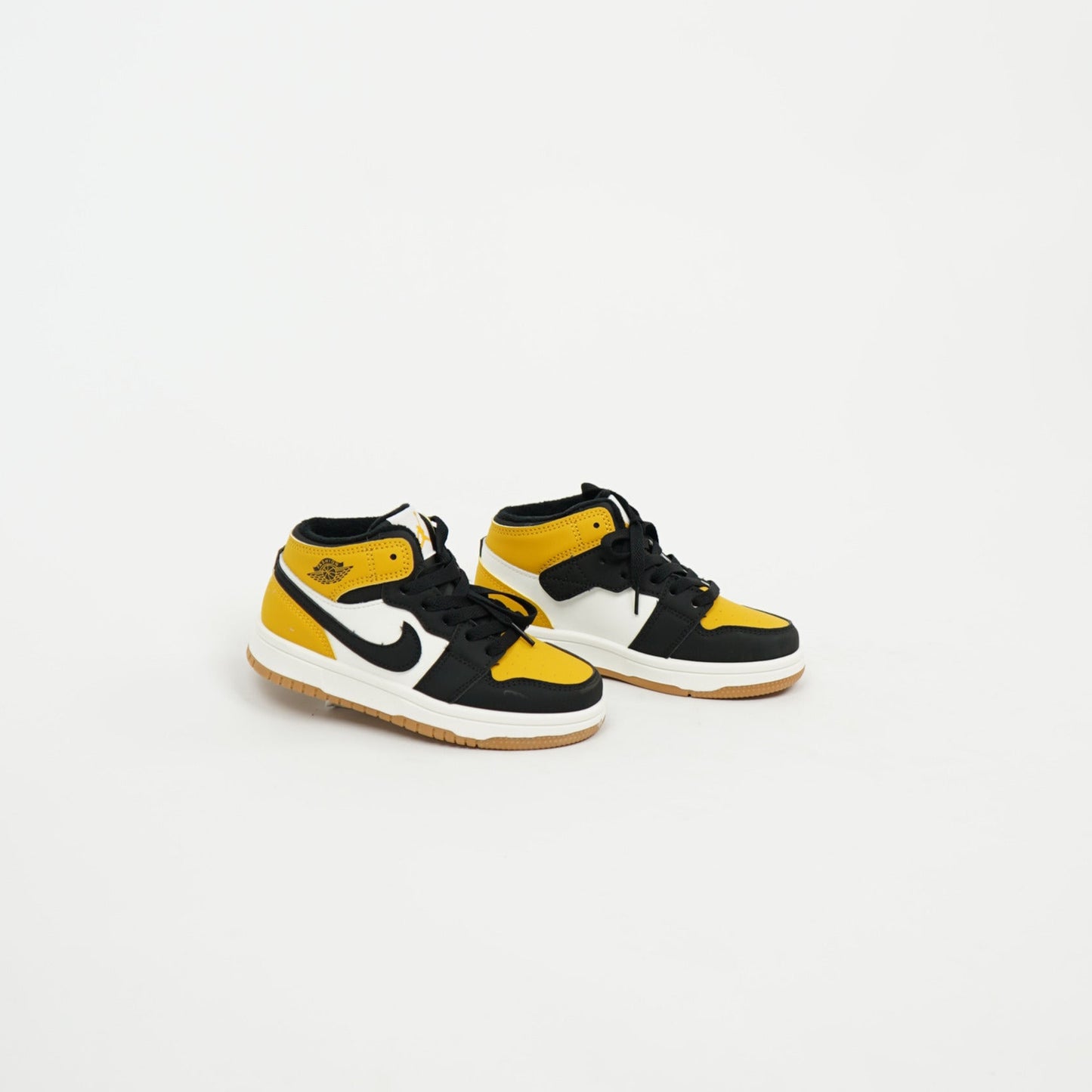 Kids Air Jordan 1 Mid Yellow Toe Black/Gum 