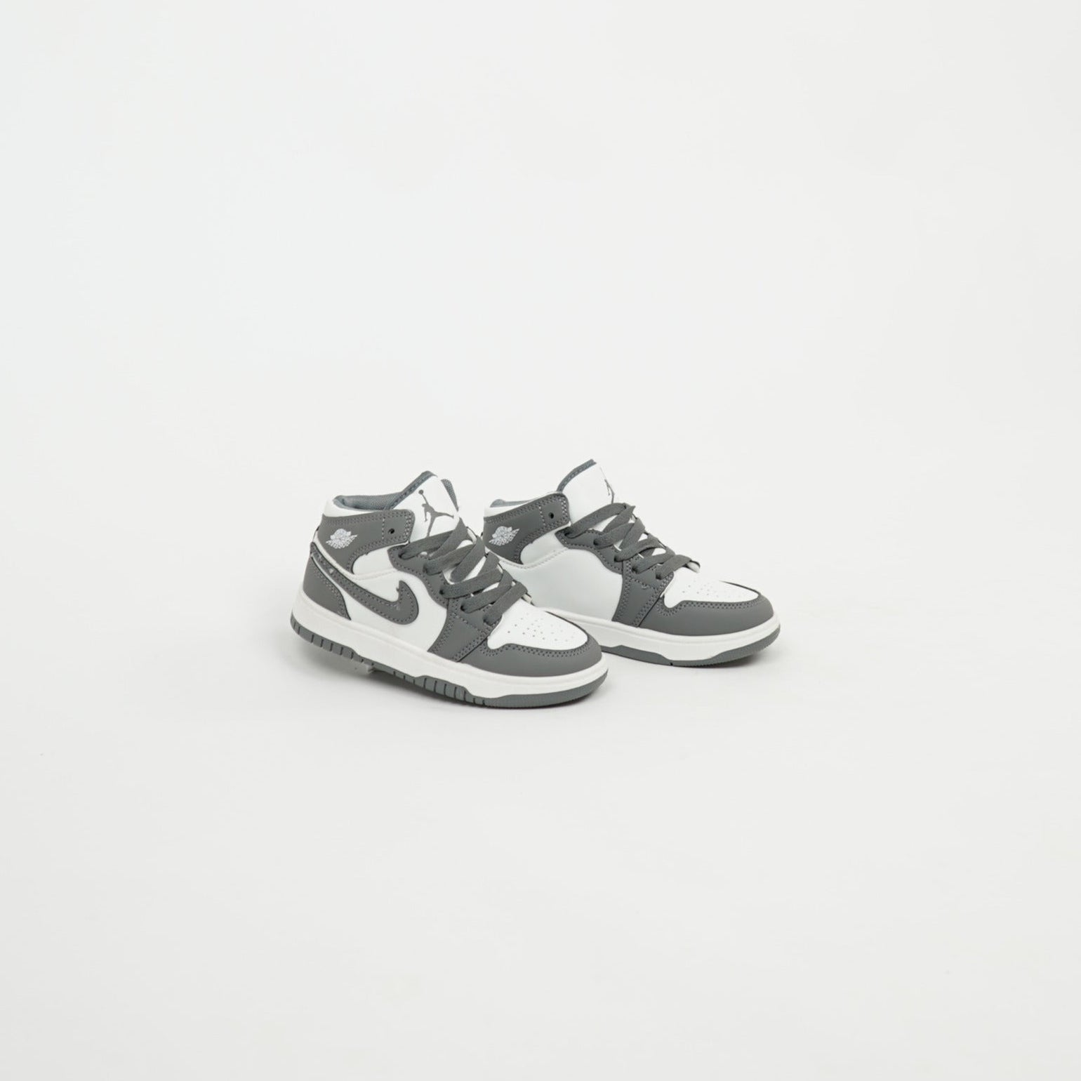 Kids Air Jordan 1 Mid White/Grey 