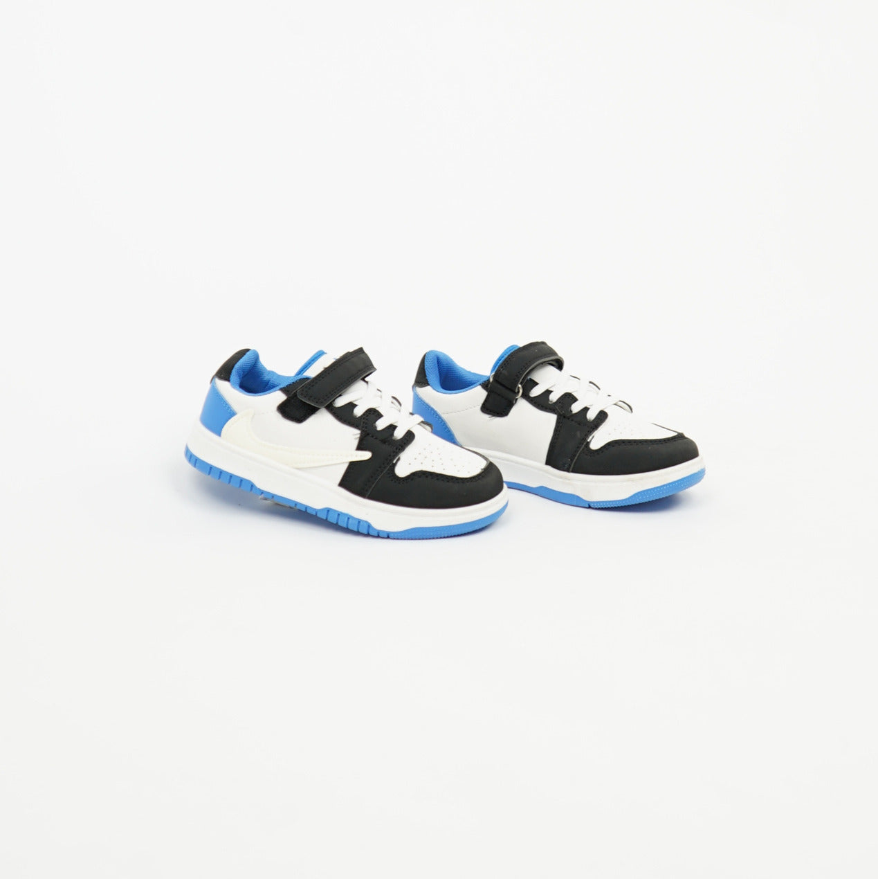 Kids Dunk Low White/Black/Blue Velcro t9ila 
