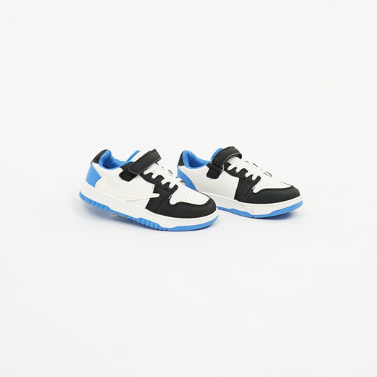 Kids Dunk Low White/Black/Blue Velcro t9ila 