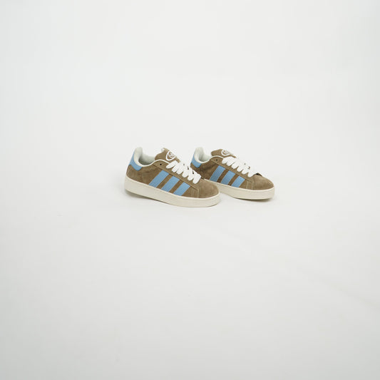 Kids Adidas Campus Khaki/Baby Blue/Cream 