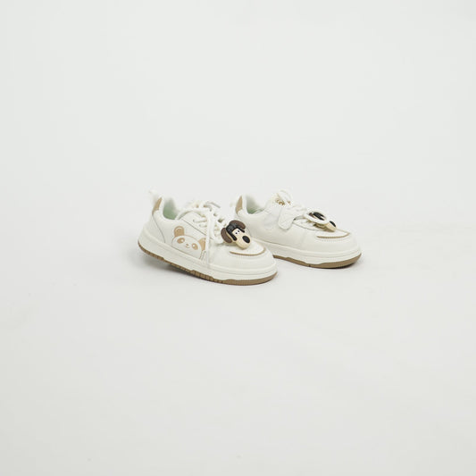 Kids Sneaker White/Cream Bear Character 