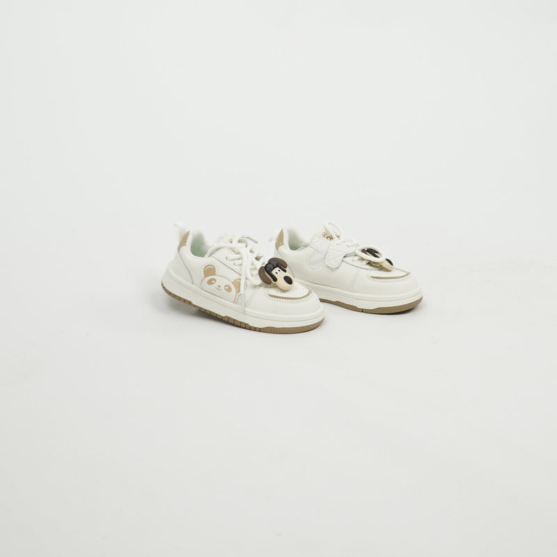 Kids Sneaker White/Cream Bear Character 