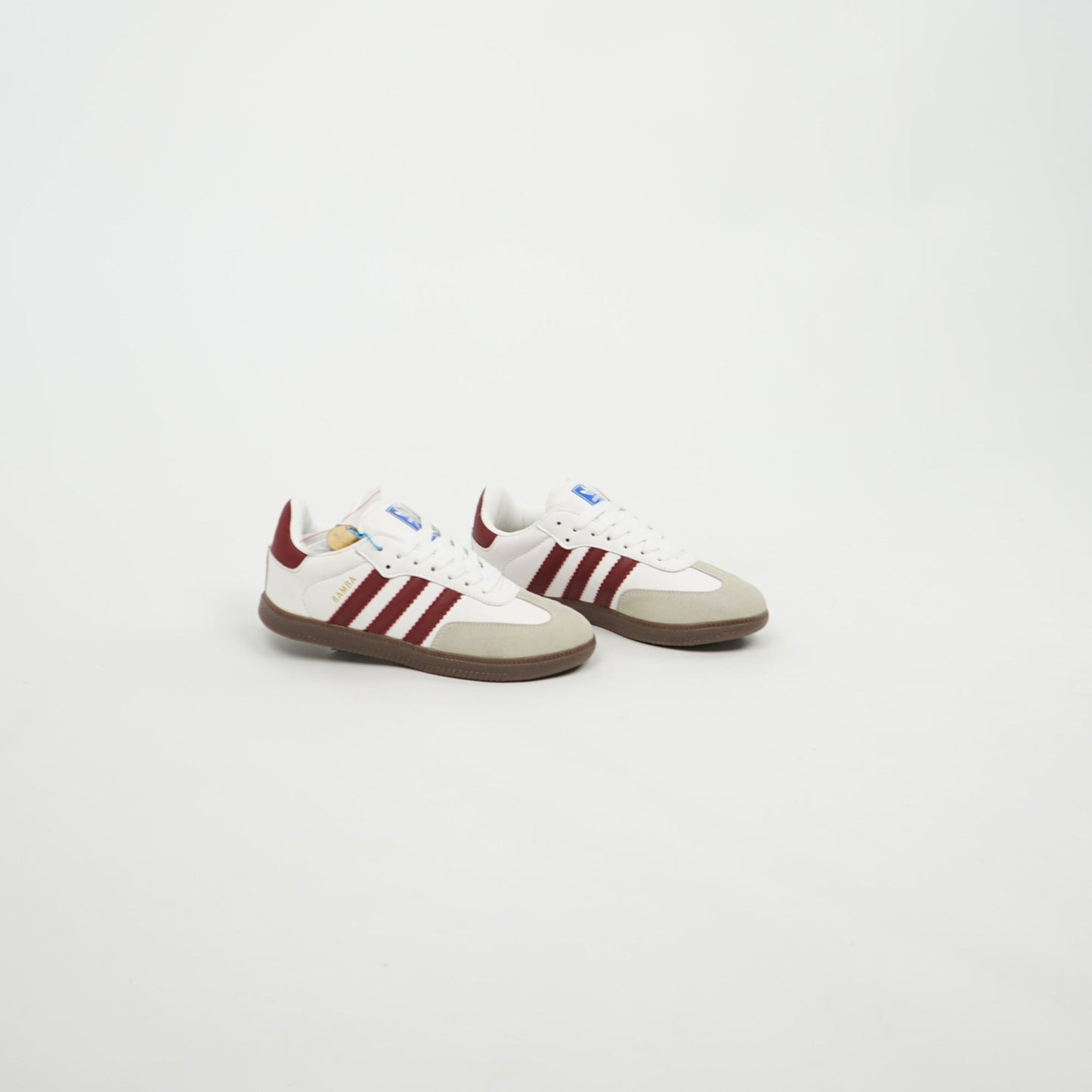 Kids Adidas Samba OG White/Burgundy/Gum 
