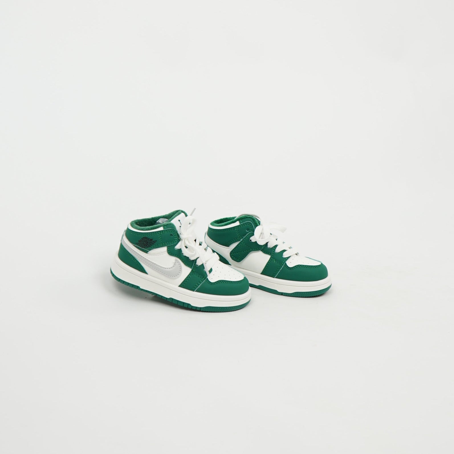 Kids Air Jordan 1 Mid Green/White 