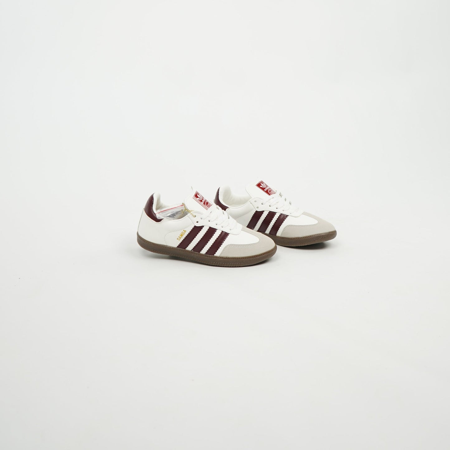 Kids Adidas Samba OG White/Dark Burgundy/Gum 