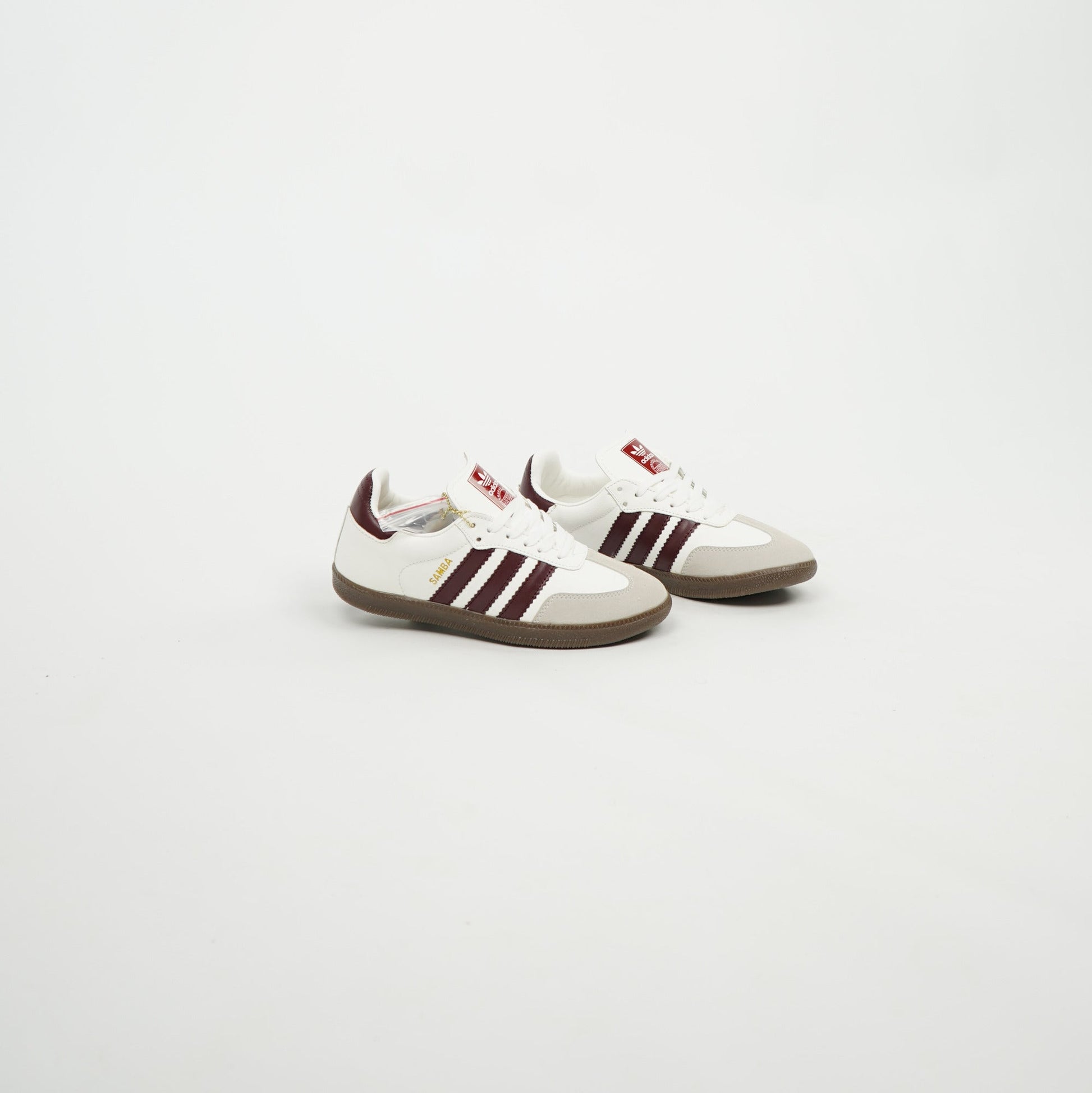 Kids Adidas Samba OG White/Dark Burgundy/Gum 