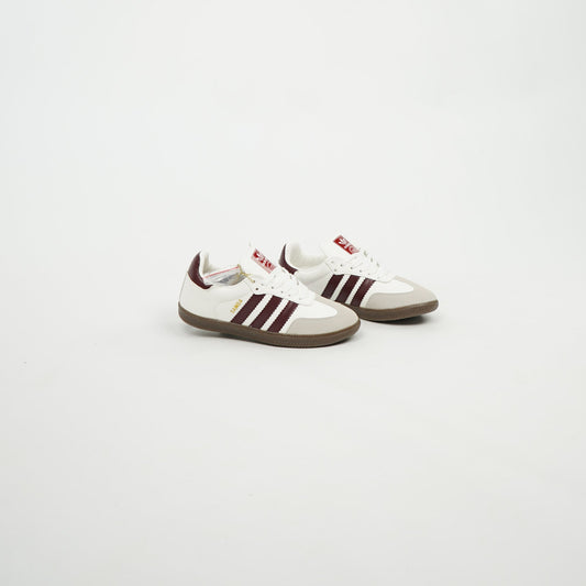 Kids Adidas Samba OG White/Dark Burgundy/Gum 