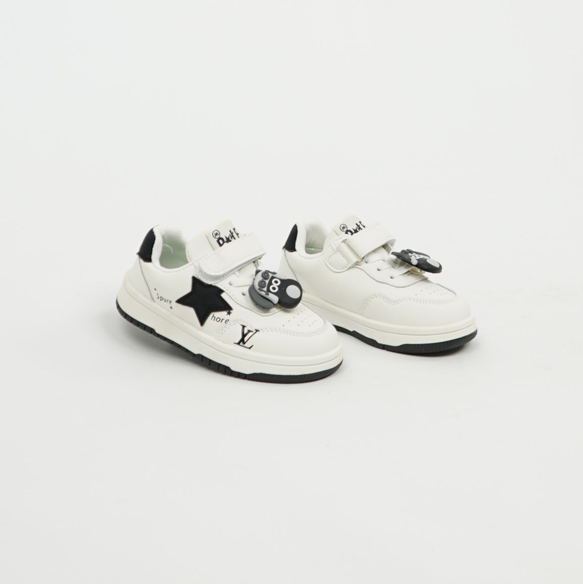 Kids LV-Style Sneaker White/Black Star 