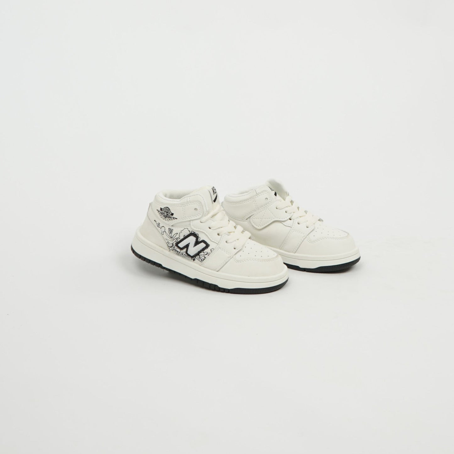 Kids New Balance High White/Black Floral 