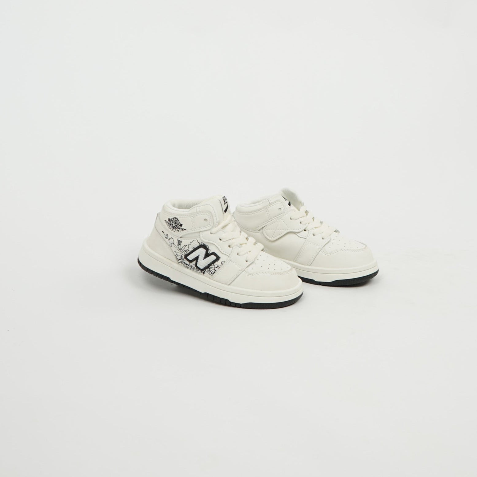 Kids New Balance High White/Black Floral 