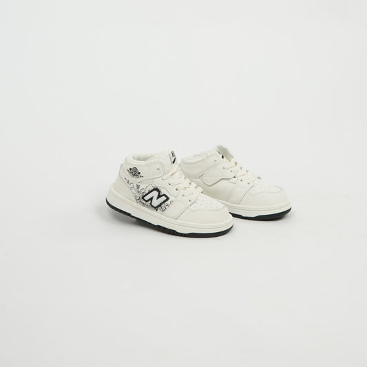 Kids New Balance High White/Black Floral 