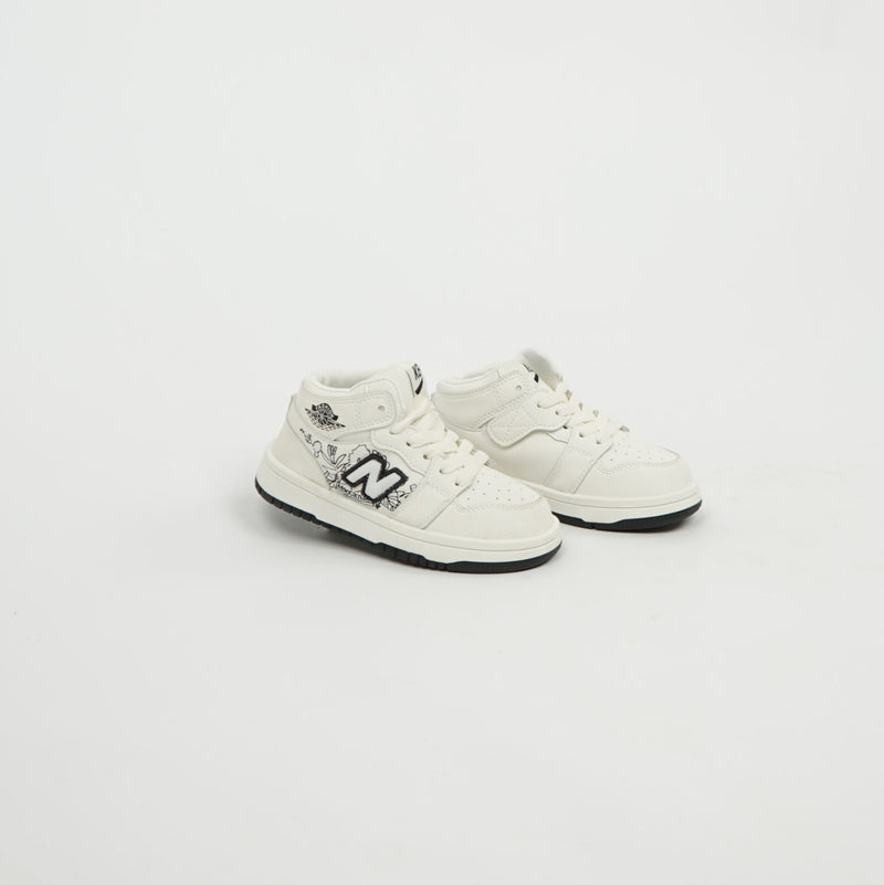 Kids New Balance High White/Black Floral 