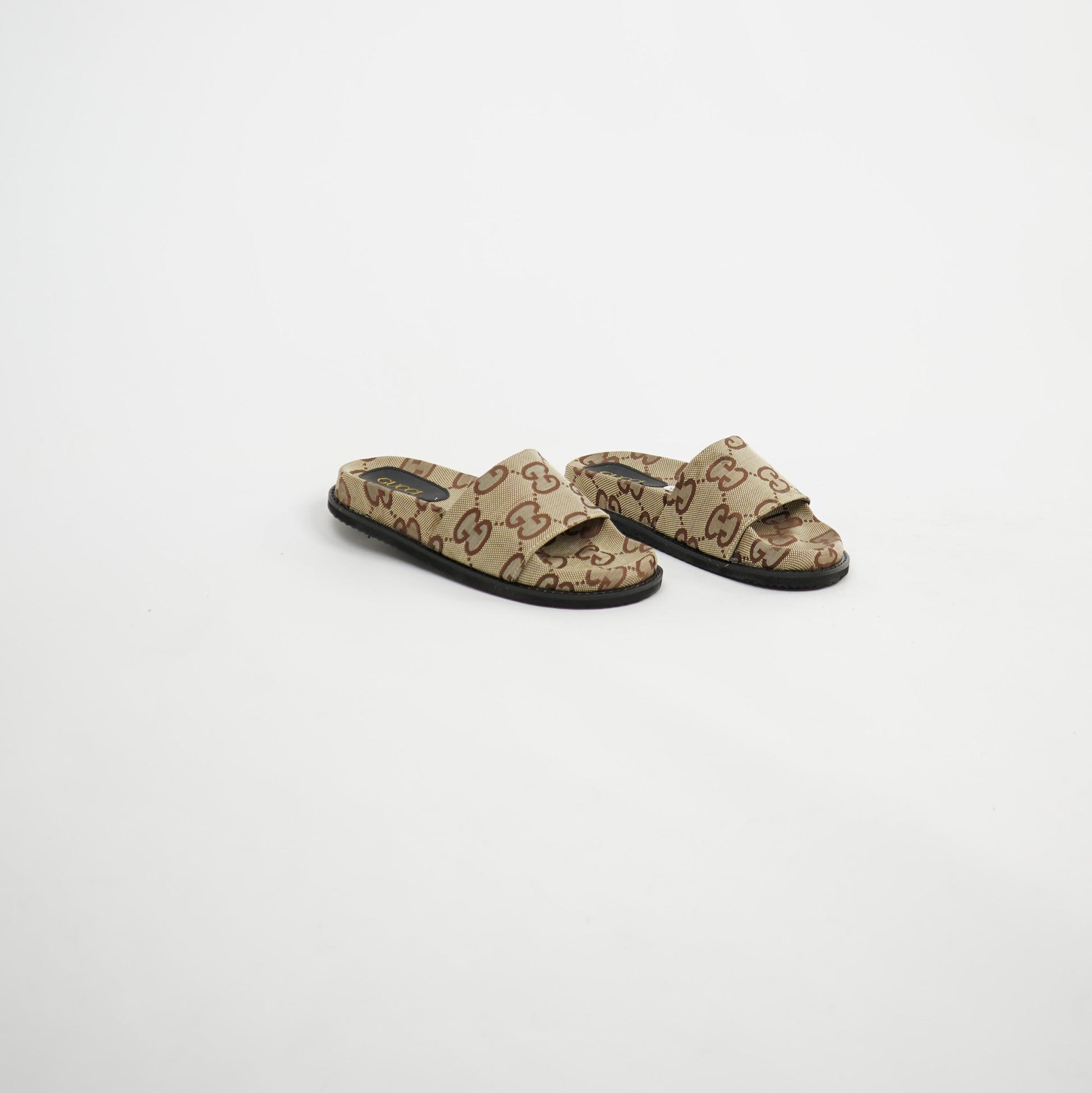Gucci GG Canvas Slide – Beige/Brown 