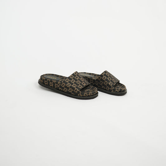 Gucci GG Slide – Dark Brown/Gold 
