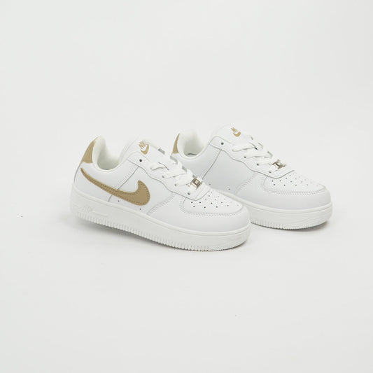 Nike Air Force 1 White Gold t9ila 