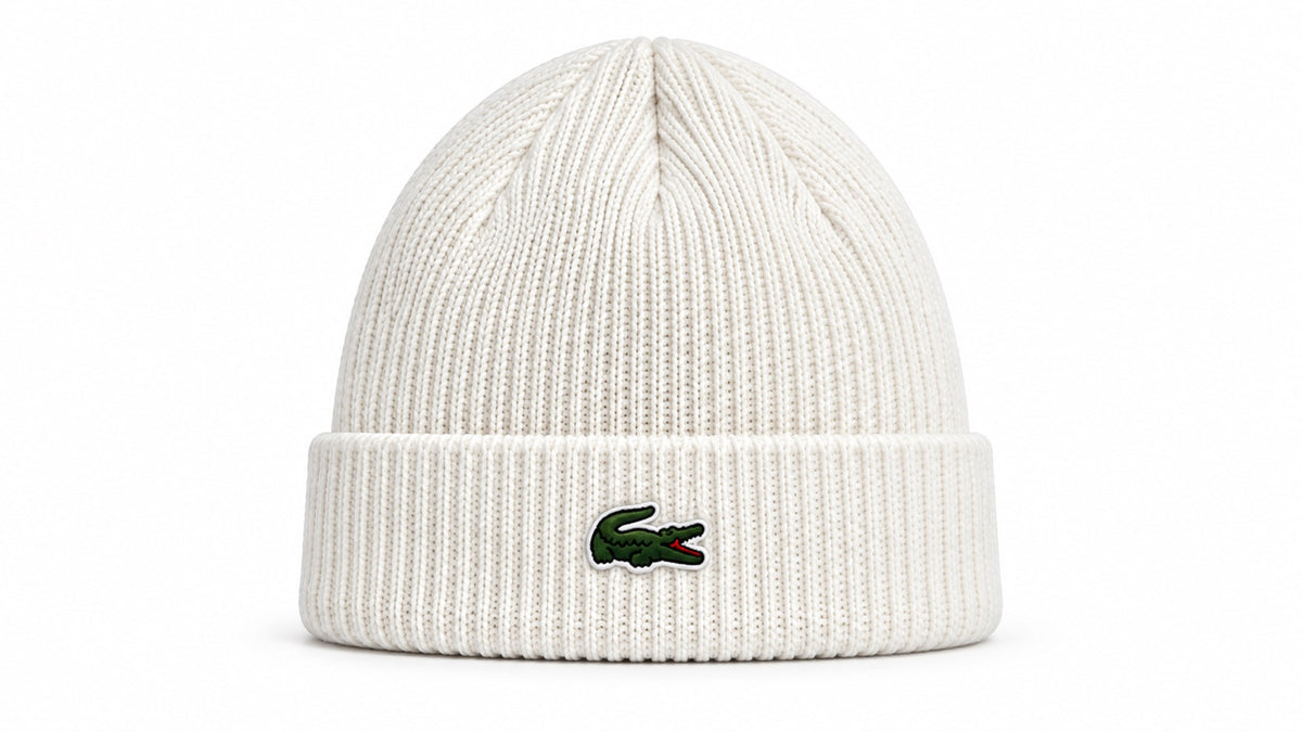 Bonnet Côtelé à Logo Brodé – Crème DENIZ