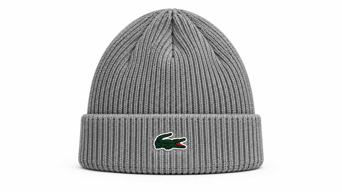 Bonnet Côtelé à Logo Brodé – Gris DENIZ