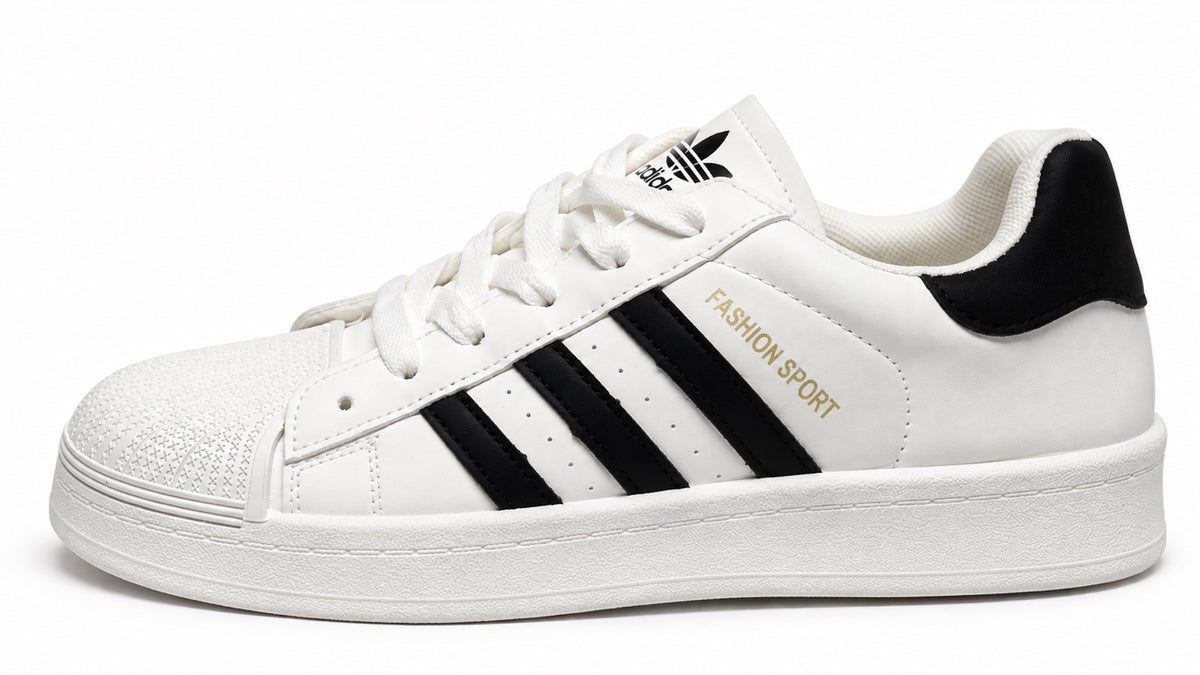Sneakers classiques blanc et noir DENIZ